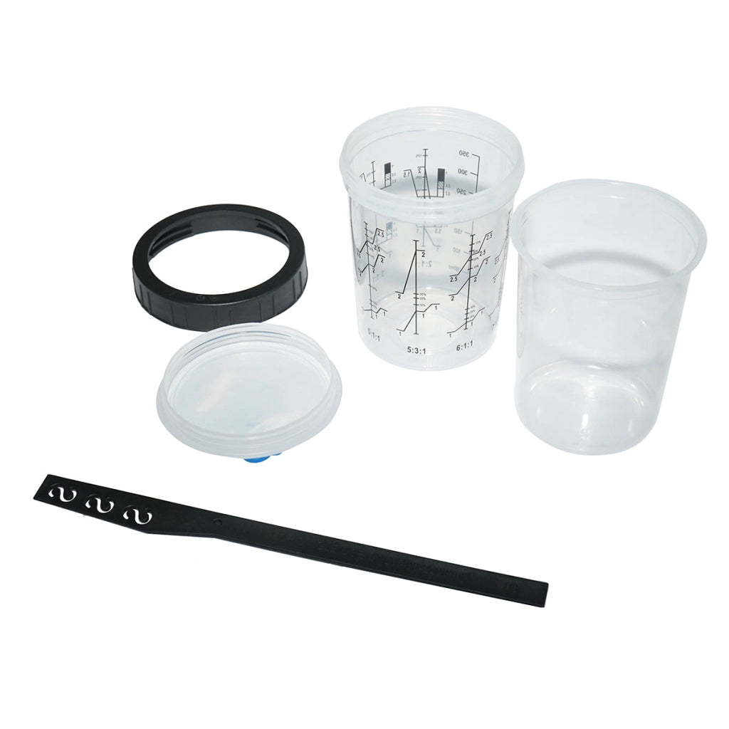 Set di 50 tazze di miscelazione per vernice da 400 ml con tappo filtrante da 125 micron per pistola per verniciatura