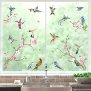 Decalcomanie per finestre Sticker di uccelli su rami Fiori Sticker di uccelli su rami Colibrì Uccelli su rami Antibatterico per finestre Vetro doccia Decorazione per finestre Sticker