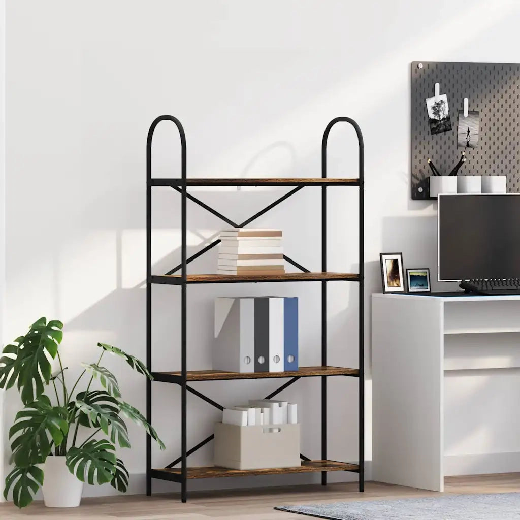 Libreria-Scaffale per Libri-Mobile di Stoccaggio Rovere fum¨¦ 80 x 30 x 146 cm Legno multistrato 887167