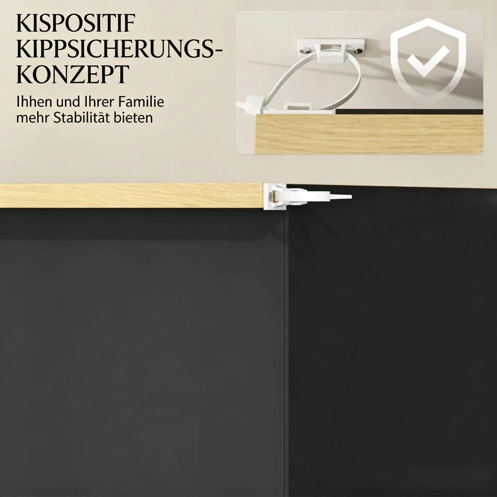 ARMADIO PORTA SCARPE 72x26x112 cm Bianco/nero in pannello truciolare E1