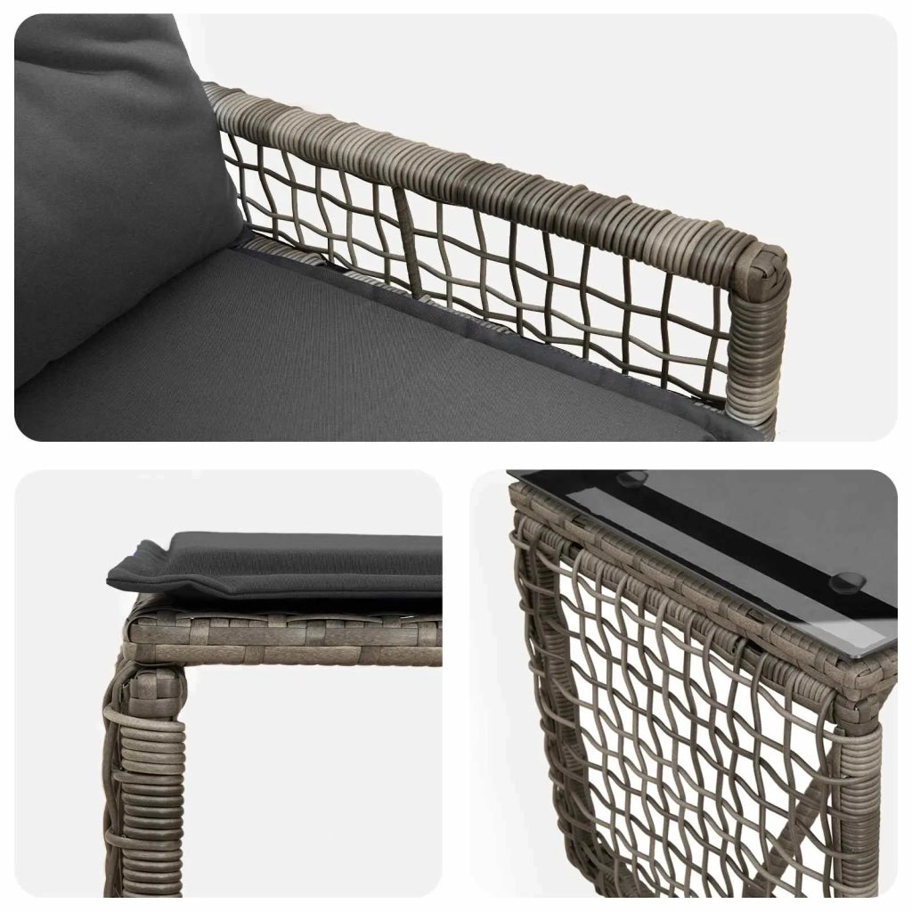 Set di Mobili da Esterno con cuscino 5 pcs Grigio