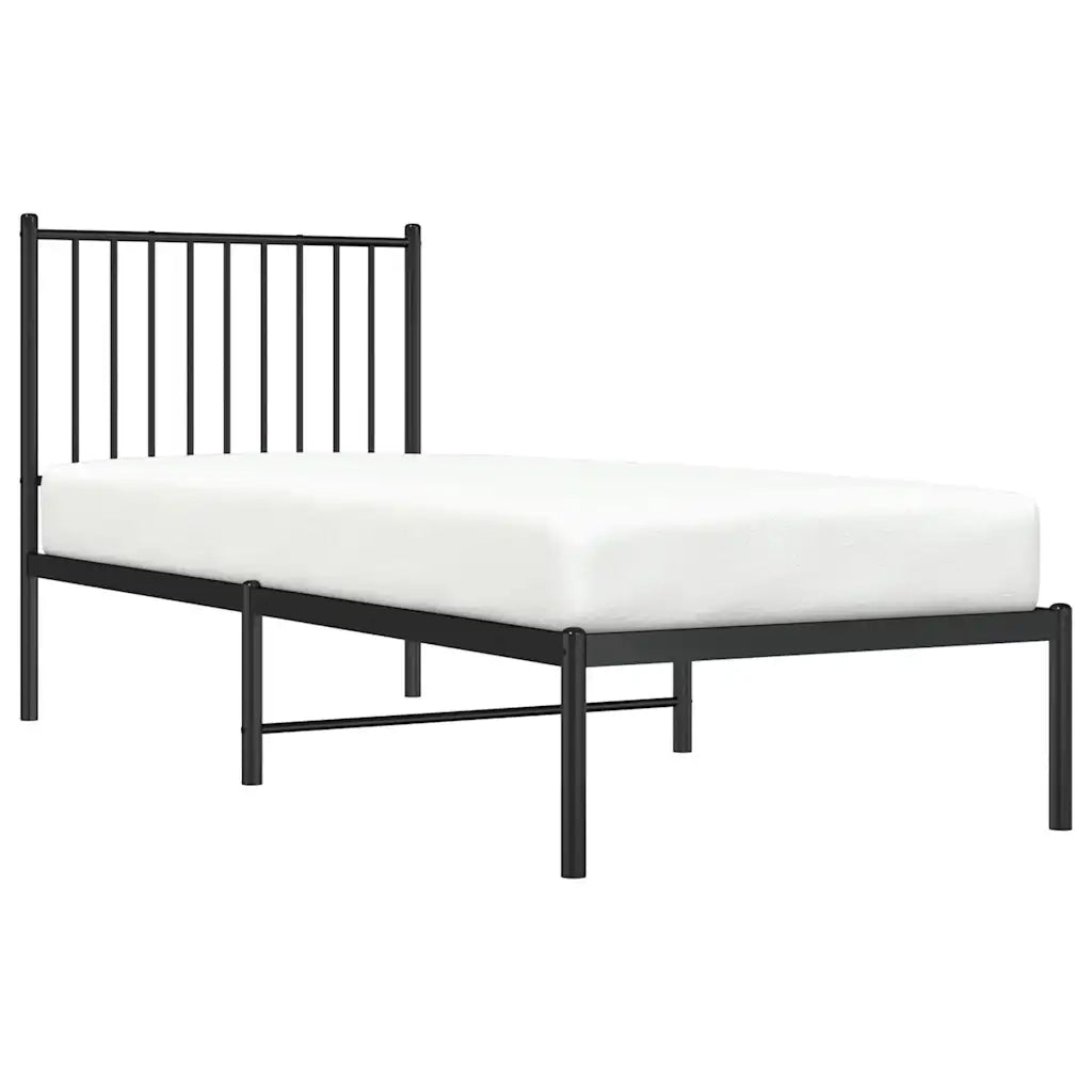 Giroletto con Testiera in Metallo Nero 75x190 cm 350854