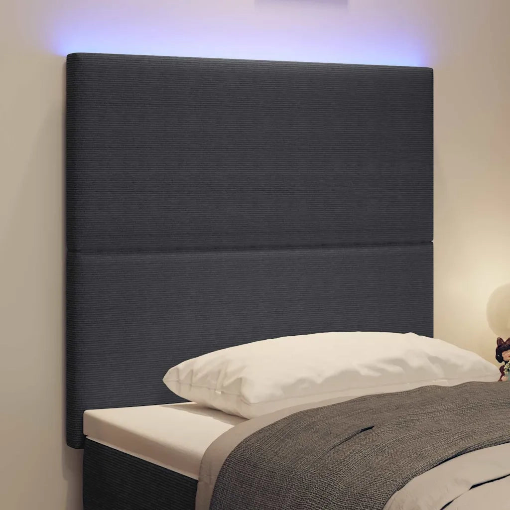 Testiera LED con testiera Grigio scuro 80 cm Tessuto in Cords 3338315