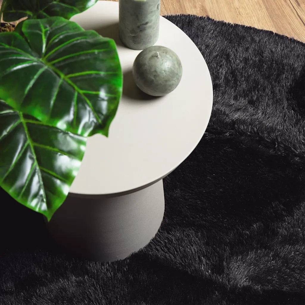 Tappeto Shaggy a Pelo Lungo NAVARRA Nero 120x120 cm poliestere 4102902