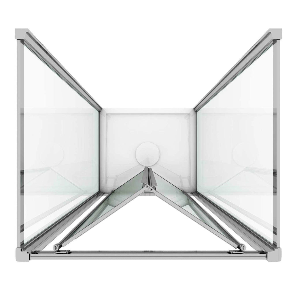 Box Doccia 3 Lati 90x100x90 cm 1 Anta a Libro in Cristallo Opaco 6mm H198 Fosterberg Fyn Trio