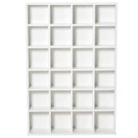 Mobile Libreria porta CD da 24 Ripiani ad Altezza Regolabile, in Truciolato, 130.5x89x20 cm, Bianco
