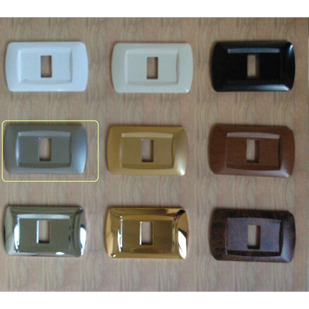 Trade Shop - Placchette Placche In Abs Serie Magic Bticino Compatibili Placca Copriprese Fori - Cromo Satinato -3 Fori     -
