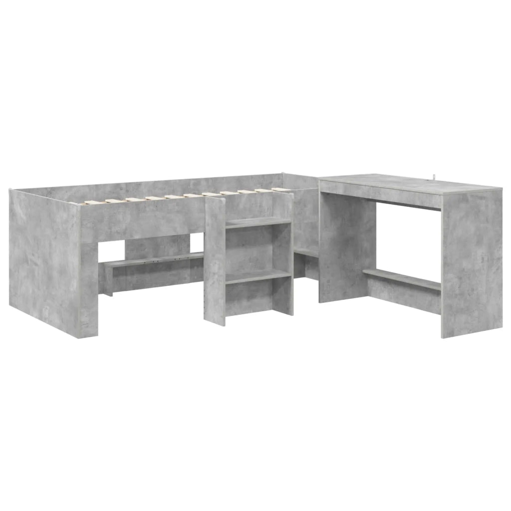 Struttura del Letto con Scrivania 2 pz Grigio Cemento 3423449