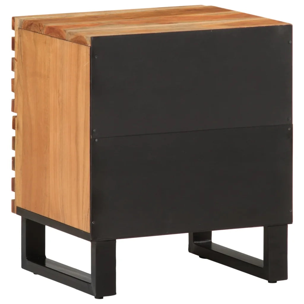 Comodini 2pz 40x34x46 cm in Legno Massello di Acacia 377429