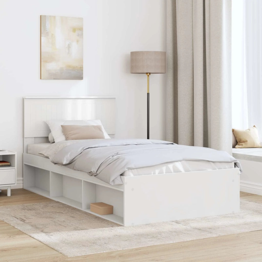 Struttura del letto Bianco 100 x 200 cm Pino massello