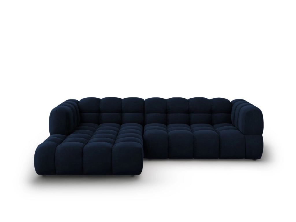 Cosmopolitan Design - Divano angolare modulare sinistro "Sky" 4 posti in velluto blu reale 