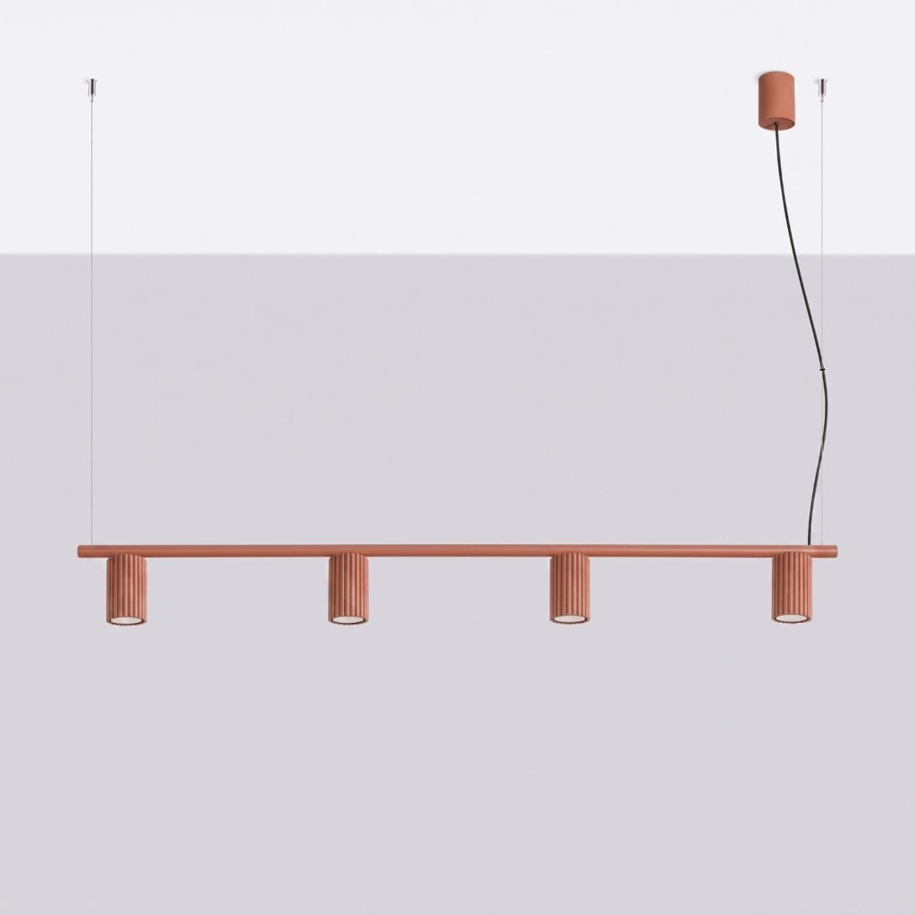 Lampadario KARBON 4 ocra rossa