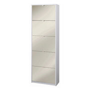 Scarpiera 5 Ante Specchio P29 Kit Bianco Fiammato cm 63x29x190h - Sarmog