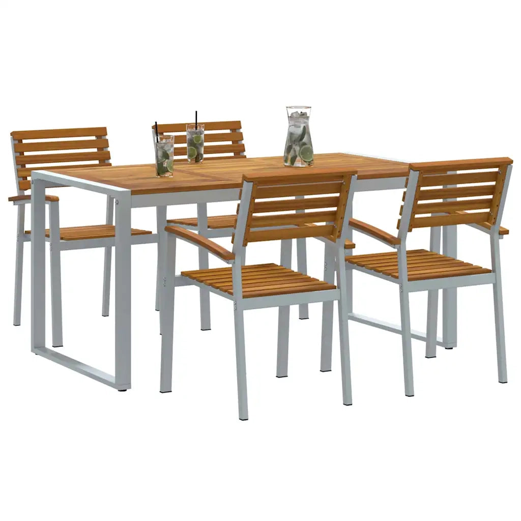 Set da Pranzo per Giardino 5 pcs Grigio 3284361