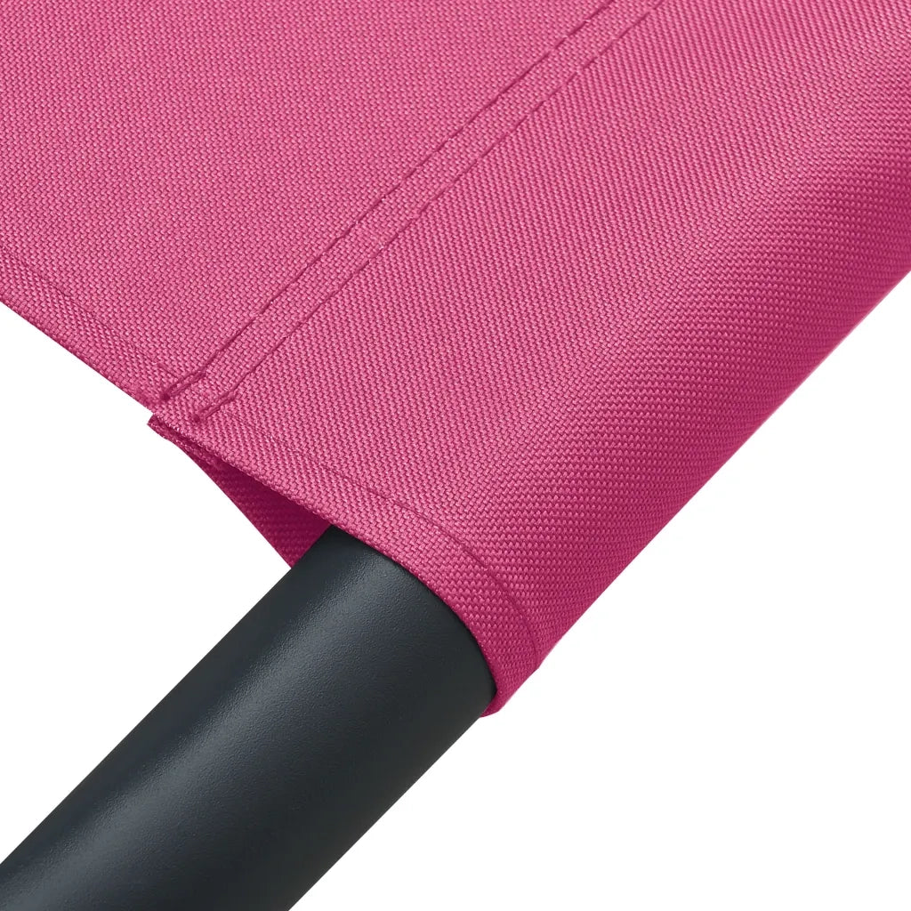 Lettino Prendisole | Sdraio da giardino | Lettino da sole con Baldacchino e Cuscino Rosa