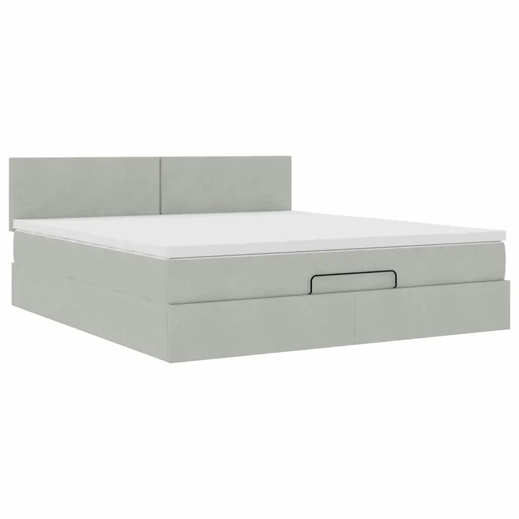 Struttura Letto Pouf con Materasso 180x200 cm in Velluto 3311717