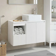 Set di mobili per il bagno 2 pz Bianco Legno ingegnerizzato 3404064