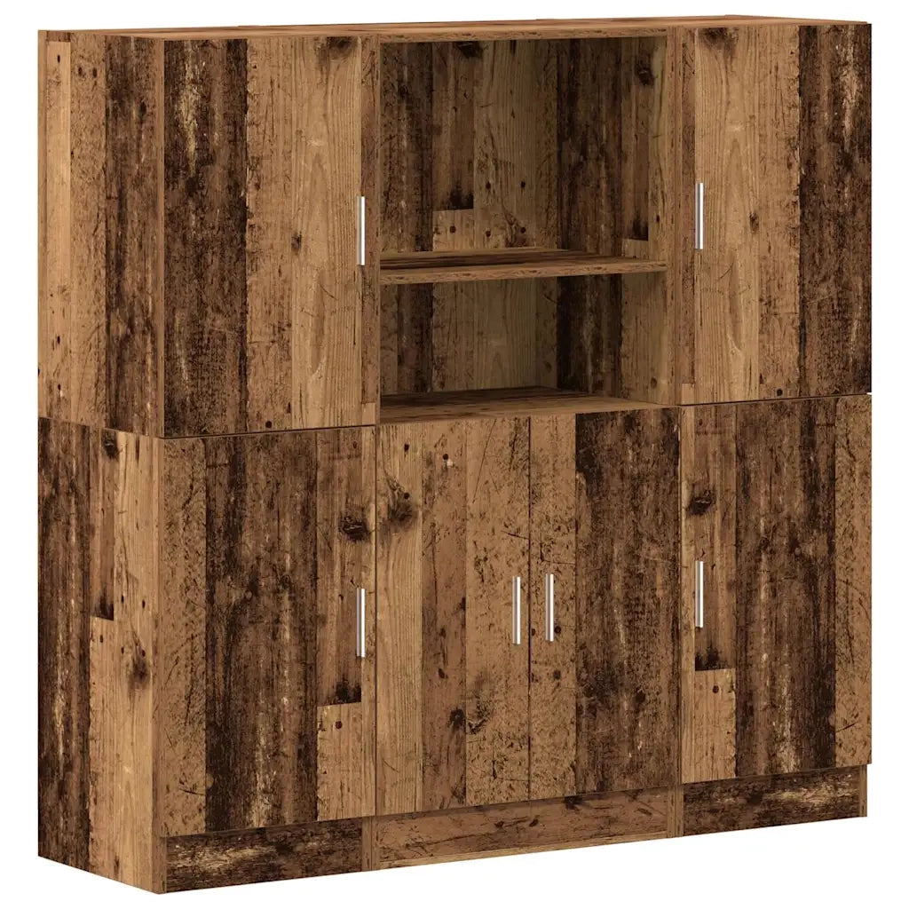Set di Mobili da Cucina 3 pz Legno Antico in Truciolato 3324158