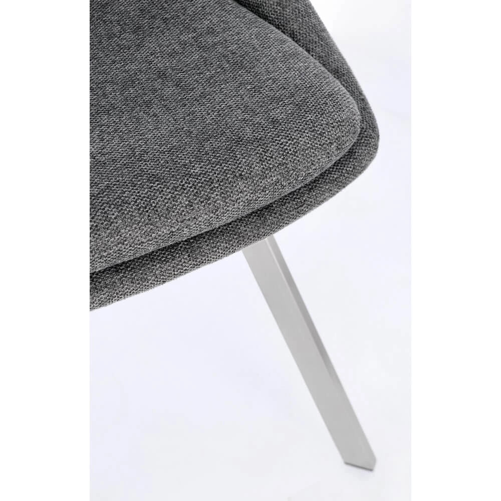 Set di 2 Sedie Imbottite in Tessuto con Gambe in Acciaio - GRIFFIN