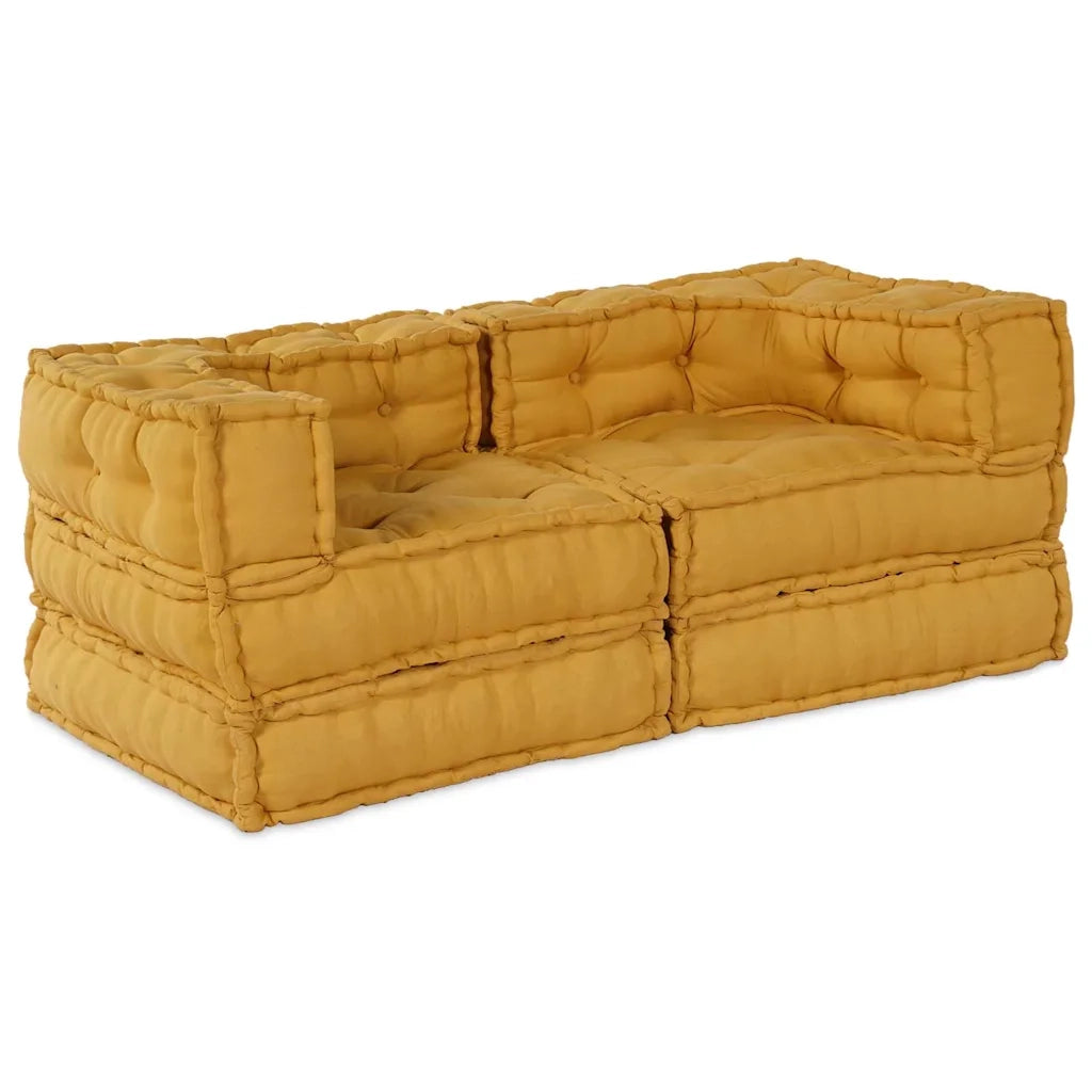 vidaXL Cuscino 2 pcs Giallo 70 x 70 x 54 cm Poliestere