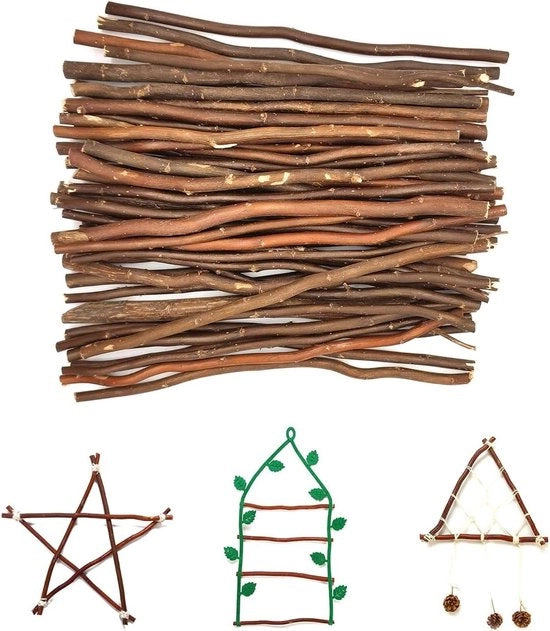 Stecchi in legno per decorare 100 pezzi 10CM - Bastoncini di legno per artigianato e decorazione naturale DIY - Decorazione rustica per la casa