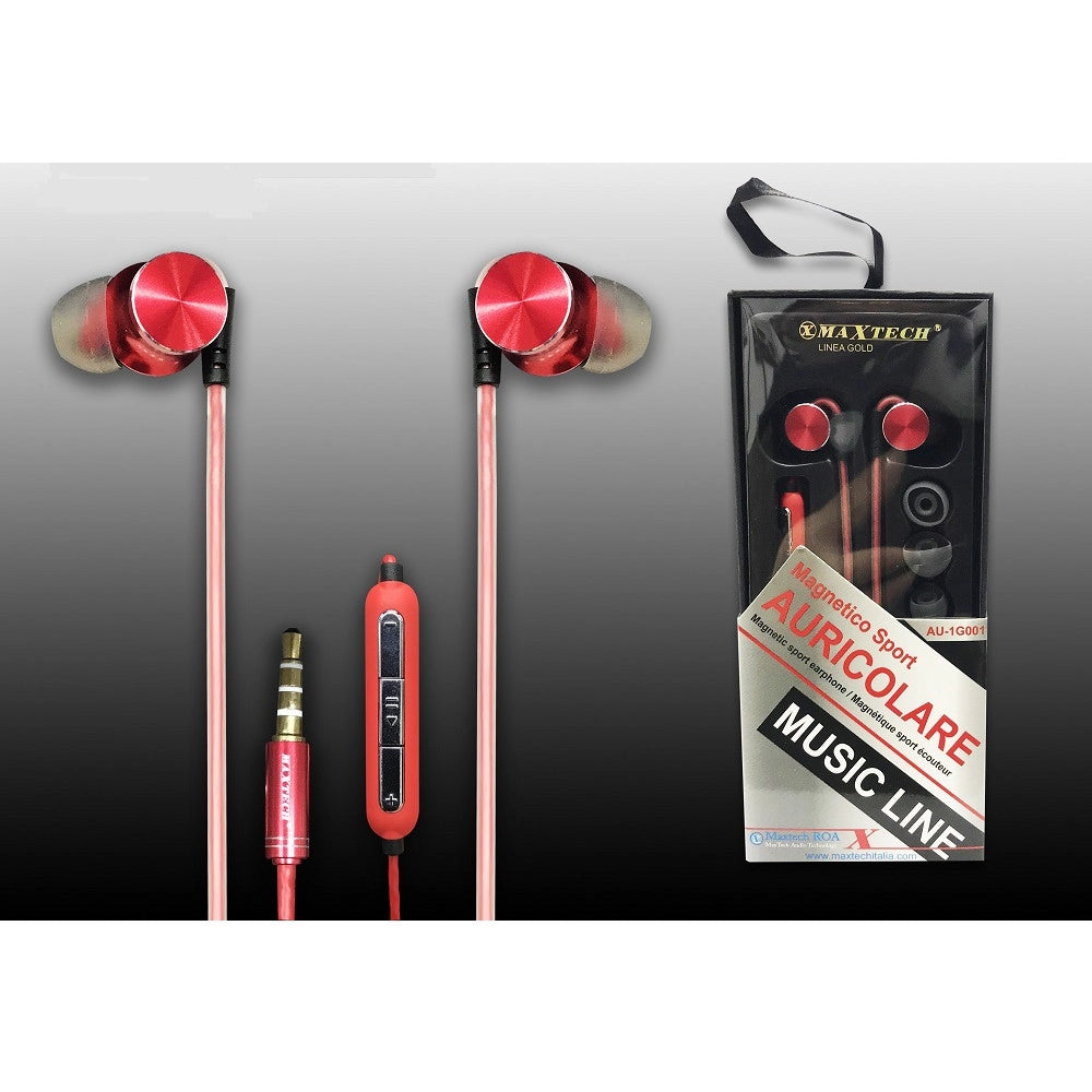Trade Shop - Auricolari Cuffie Orecchio Per Smartphone Microfono Da Viaggio Volume Maxtech Au-1g001 -