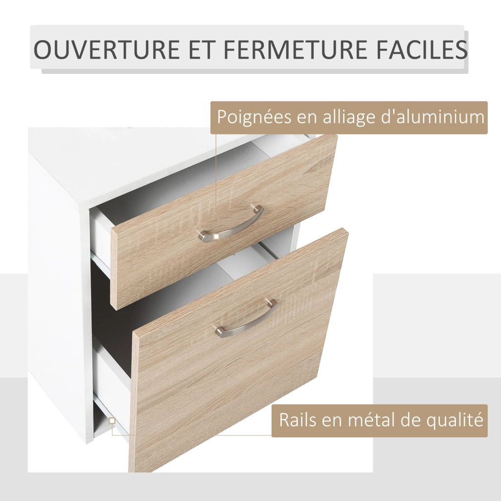 Scrivania con 2 cassetti e ripiani ¨C zephmum ¨C Rovere 137x55x92 cm