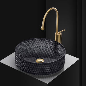 Lavabo Da Appoggio Rea Cristal Black 35