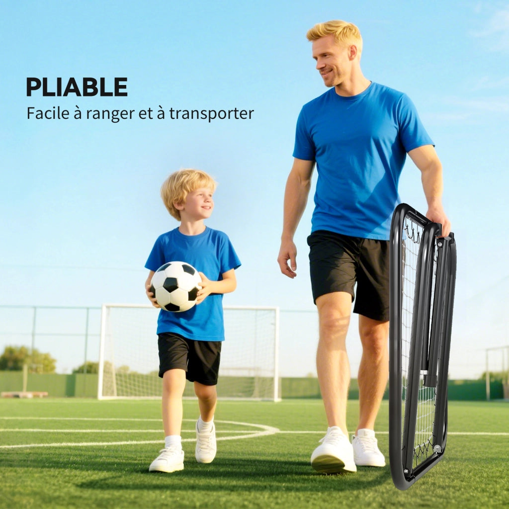 Rete da calcio portatile regolabile pieghevole ¨C zephmum ¨C nero bianco 78x84x78 cm