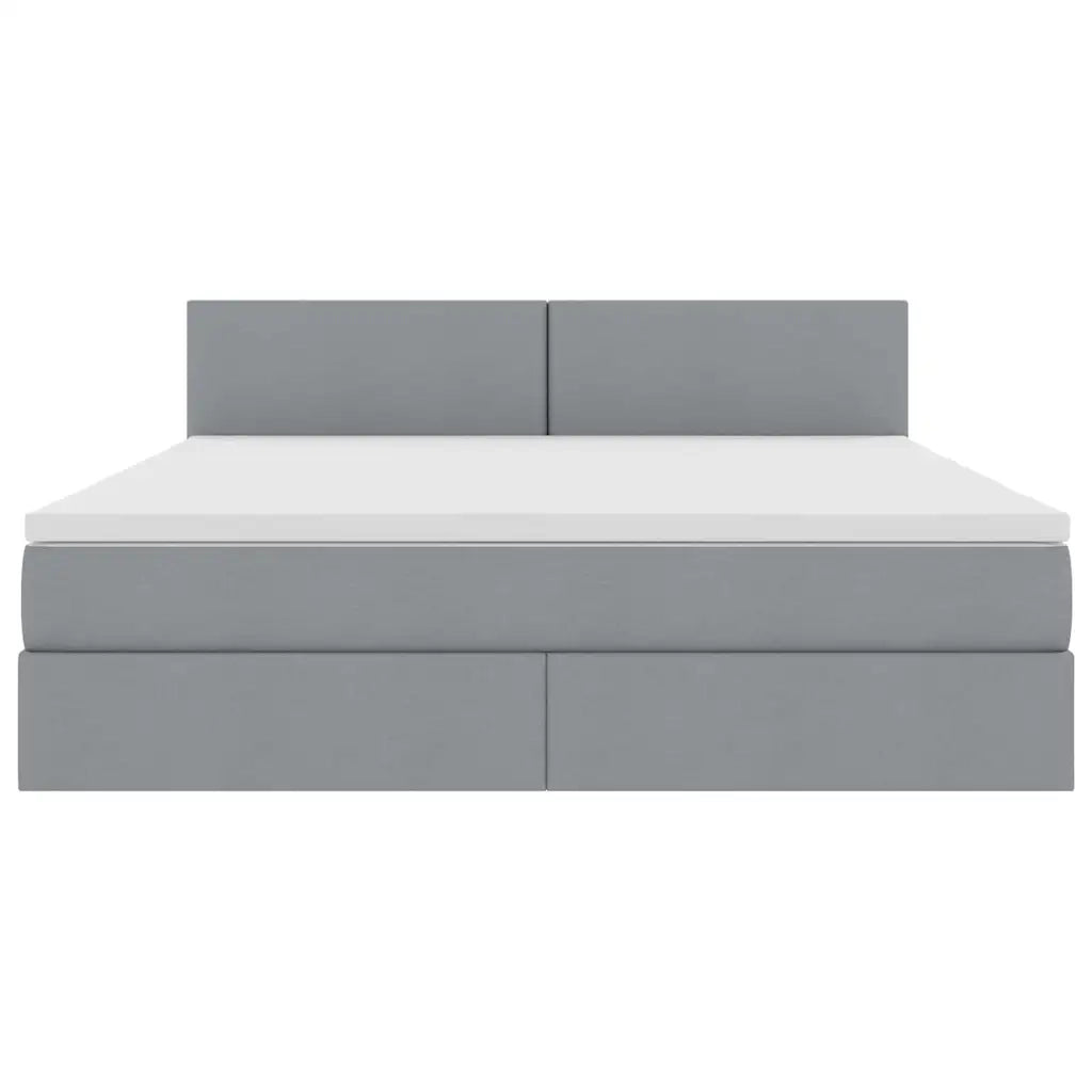 Letto con contenitore LED e materasso Grigio Chiaro