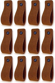 Maniglie in pelle Suede Cognac 12 pezzi 165 x 25 cm Maniglione Deleglisse per mobili cucina bagno armadi comodini legno.