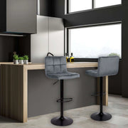 2x Sgabello regolabile Mosva colore grigio con gambe nere opache