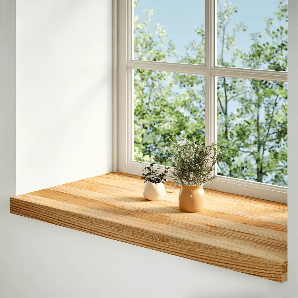 Davanzali 2 pz Marrone Chiaro 80x40x2 cm Legno Massello Rovere CFW8860488