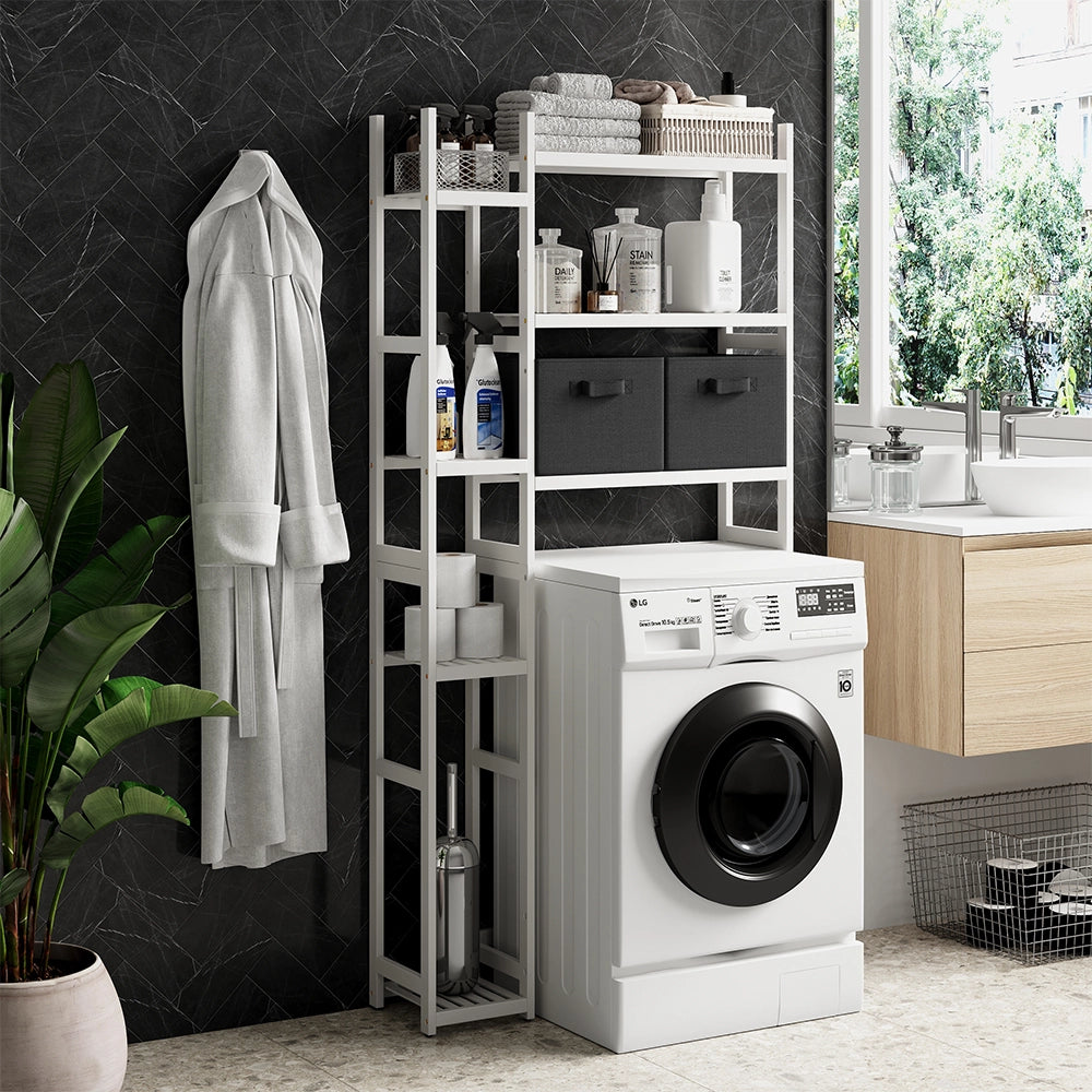Vicco Ripiano per WC Bianco 78.5 x 163 cm con 2 cassetti in pile