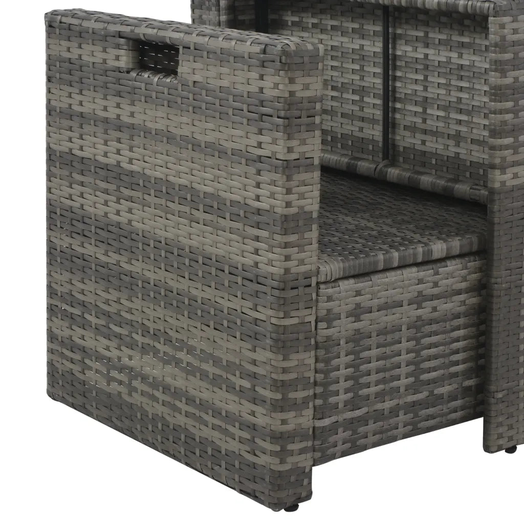 Set Divani da Giardino 6 pz con Cuscini in Polyrattan Grigio cod mxl 37497