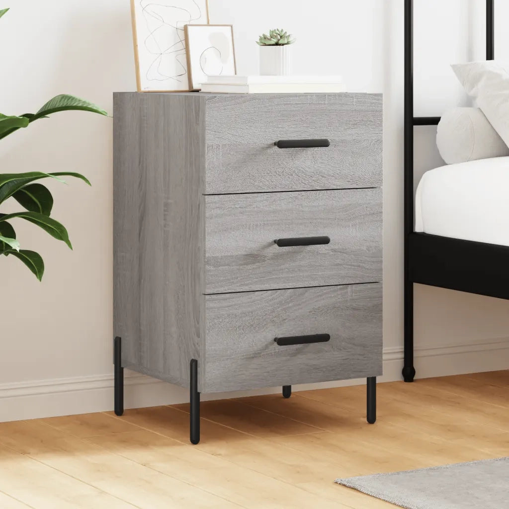 Comodino | Armadio da Notte | Mobiletto da notte Grigio Sonoma 40x40x66 cm in Legno Multistrato