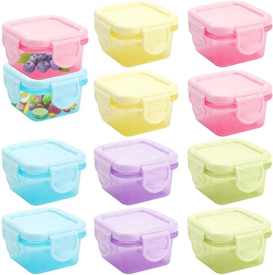 Contenitori per alimenti a chiusura ermetica 10 pezzi 60 ml - Resistenti al microonde - Resistenti al lavastoviglie - Ideali per salse