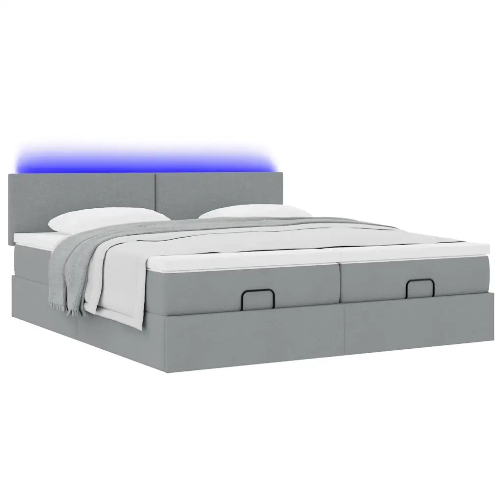Struttura Letto Pouf con Materassi 180x200 cm in Tessuto 3312822