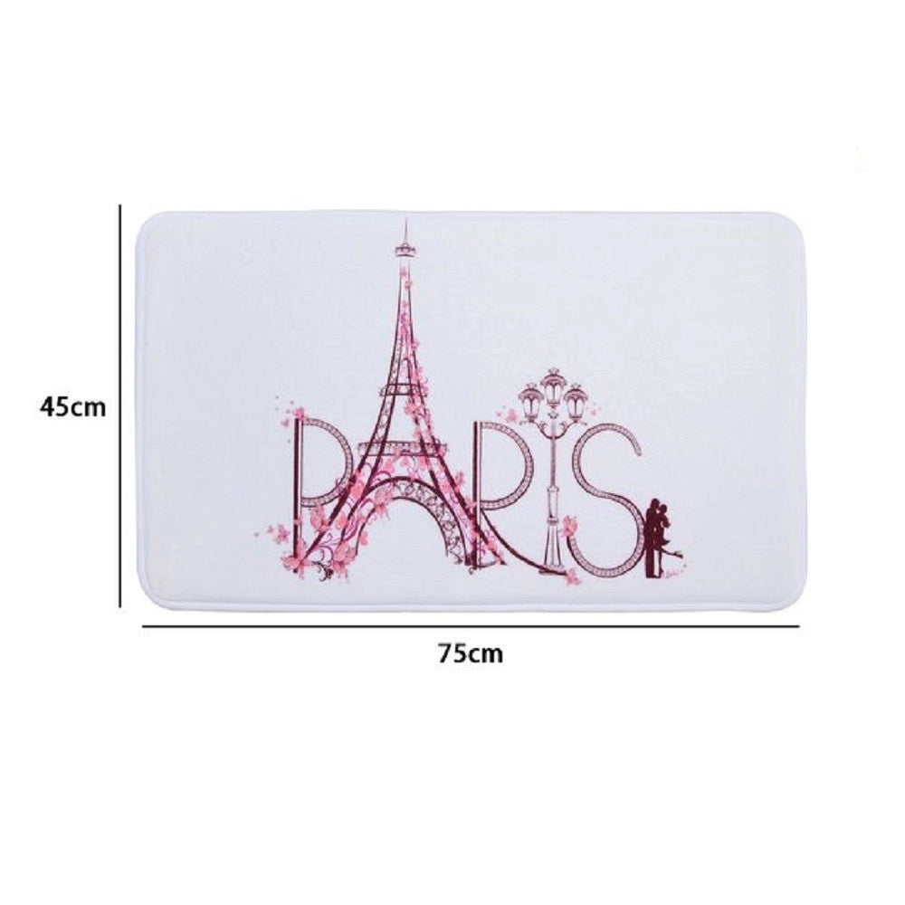 Trade Shop - Tappeto Tappetino Per Arredo Da Bagno 45 X 75cm Con Fantasia Scritta Paris 87046 -
