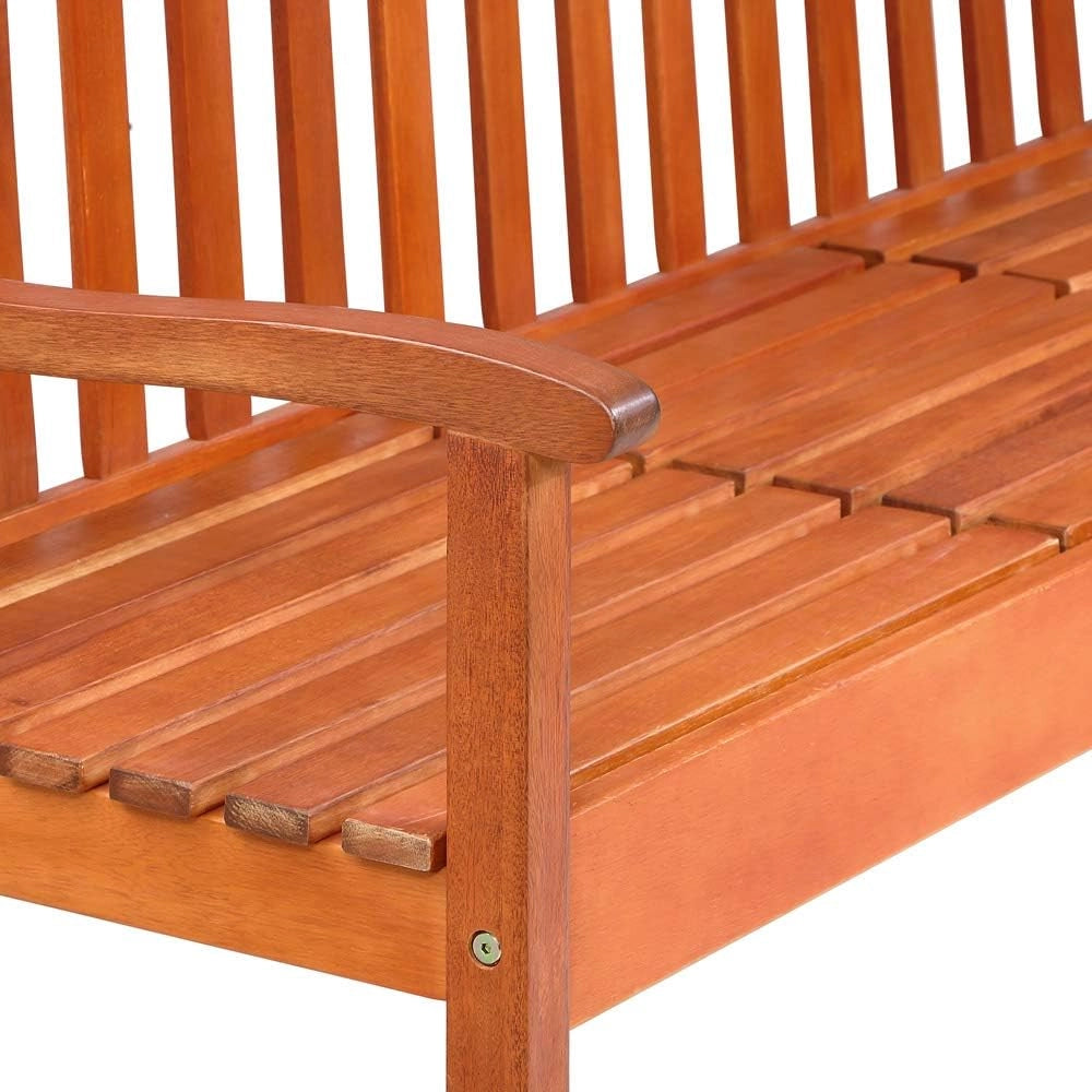 Panca da Giardino Resistente Incl. Tavolo Pieghevole in Legno di Eucalipto FSC® 153x57x90cm Panchina 3 Posti