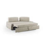 Liberty Divano senza pouf estraibile e schienali movibili in tessuto morbido impermeabile T02 160 cm panna