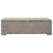 Portaoggetti Grigio 110cm Rattan Kubu Naturale e Massello Mogano 344882