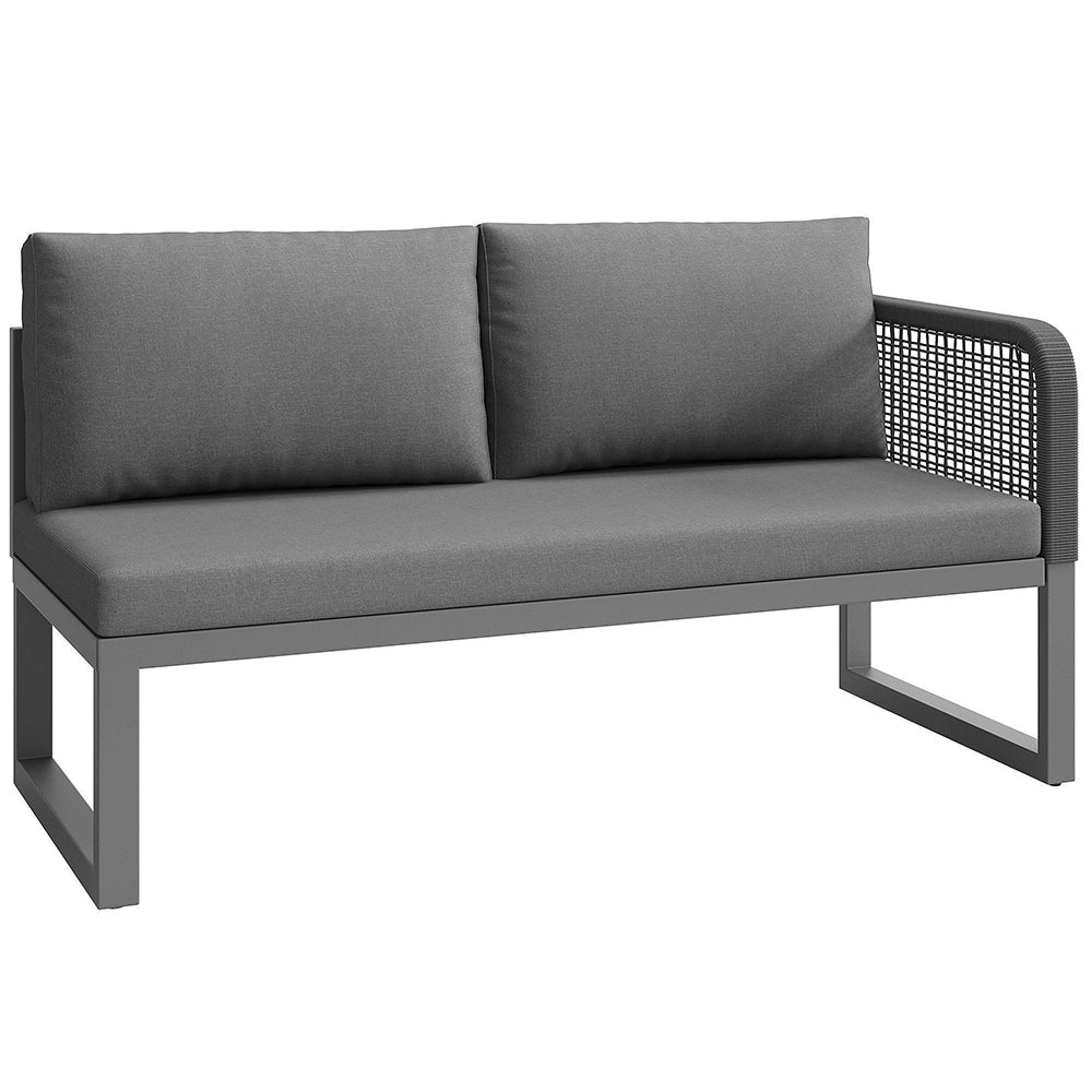 Set da giardino con cuscini - Xylo - Per 6-8 persone - Rotin PE intrecciato a mano - Grigio