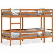 Letto singolo | Letto per adulti | Letto a Castello Marrone Cera 90x200 cm in Legno di Pino