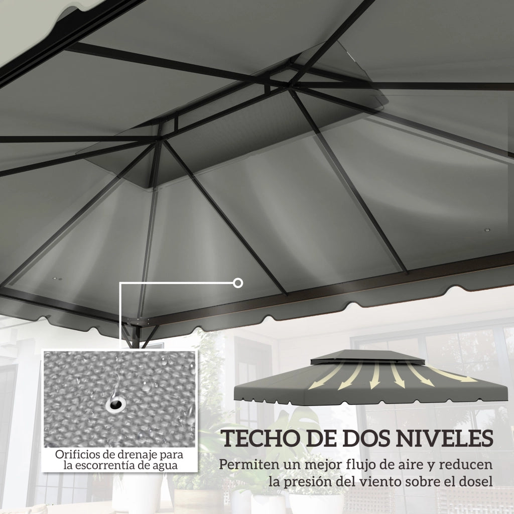 Toldo da giardino ¨C zephmum ¨C 4x3 m grigio chiaro