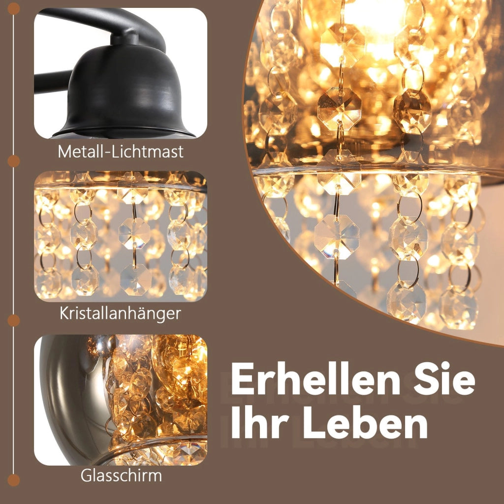 ZMH Lampada da soffitto plafoniera moderna vetro nero E27 per camera letto corridoio