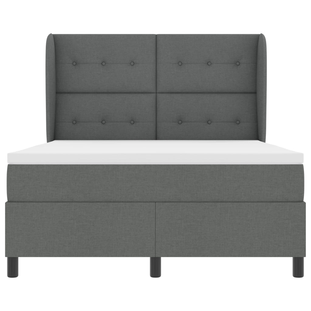 Letto con Box Spring e Materasso - Grigio Scuro, 160x200 cm Tessuto