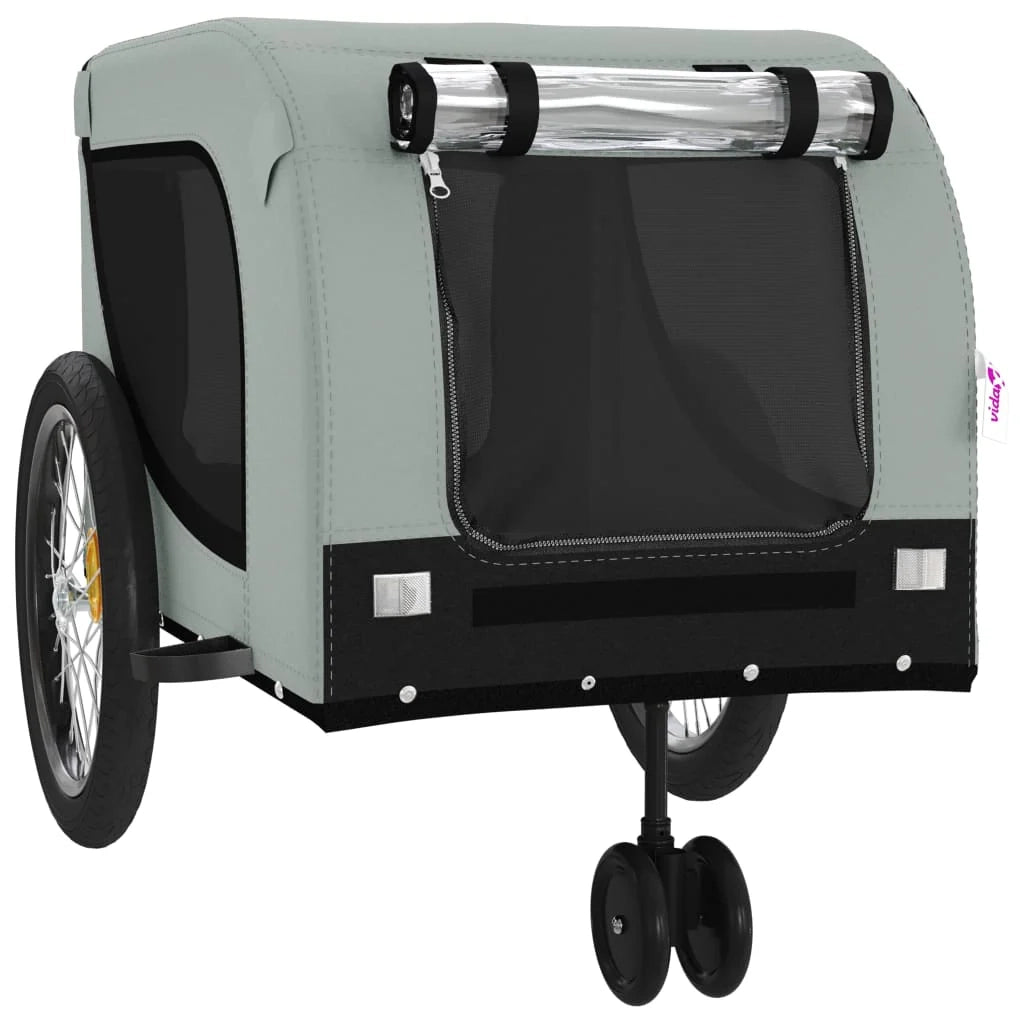 Rimorchio/carrello per animali domestici grigio e nero 02_0044267
