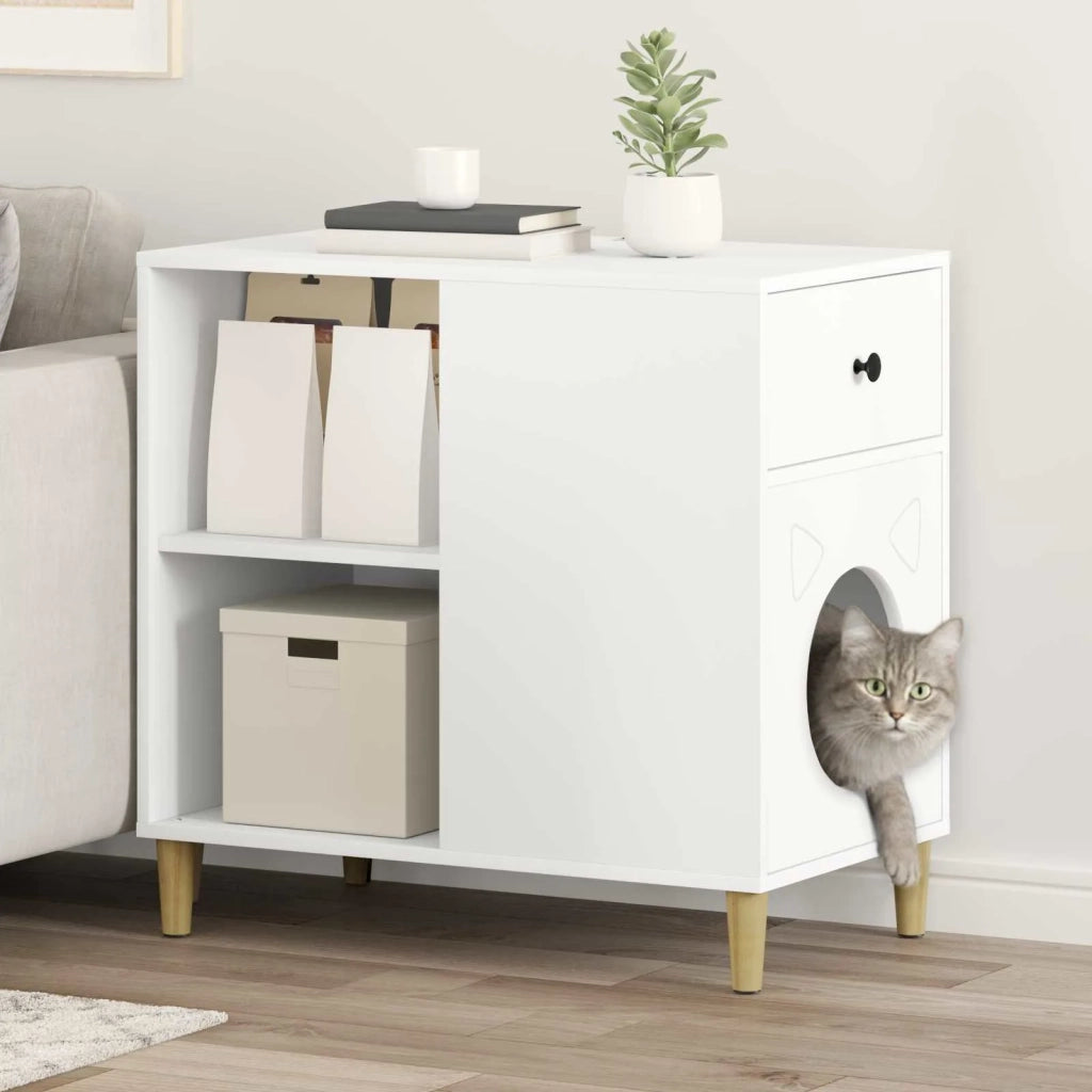 Casa per Gatti Bianco 72 x 42.5 x 70 cm Legno multistrato 8000680