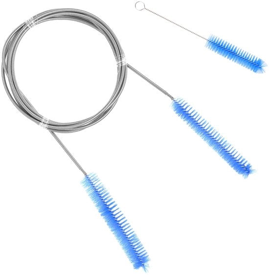 Set di spazzole per pulizia, 2m, spazzola a pressione positiva, spazzola a maschera 18cm, doppia faccia, setole in nylon, maniglia in acciaio inossidabile